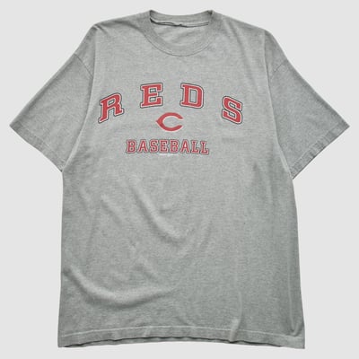 Cincinnati Reds Majestic 2000s T-shirt - Heather Gray - L by Fanatics Real Vintage