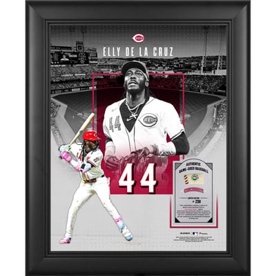 Elly De La Cruz Cincinnati Reds Fanatics Authentic Framed 11" x 14" Showcase Collage with a Piece of Game-Used Ball - Limited Edition of 250