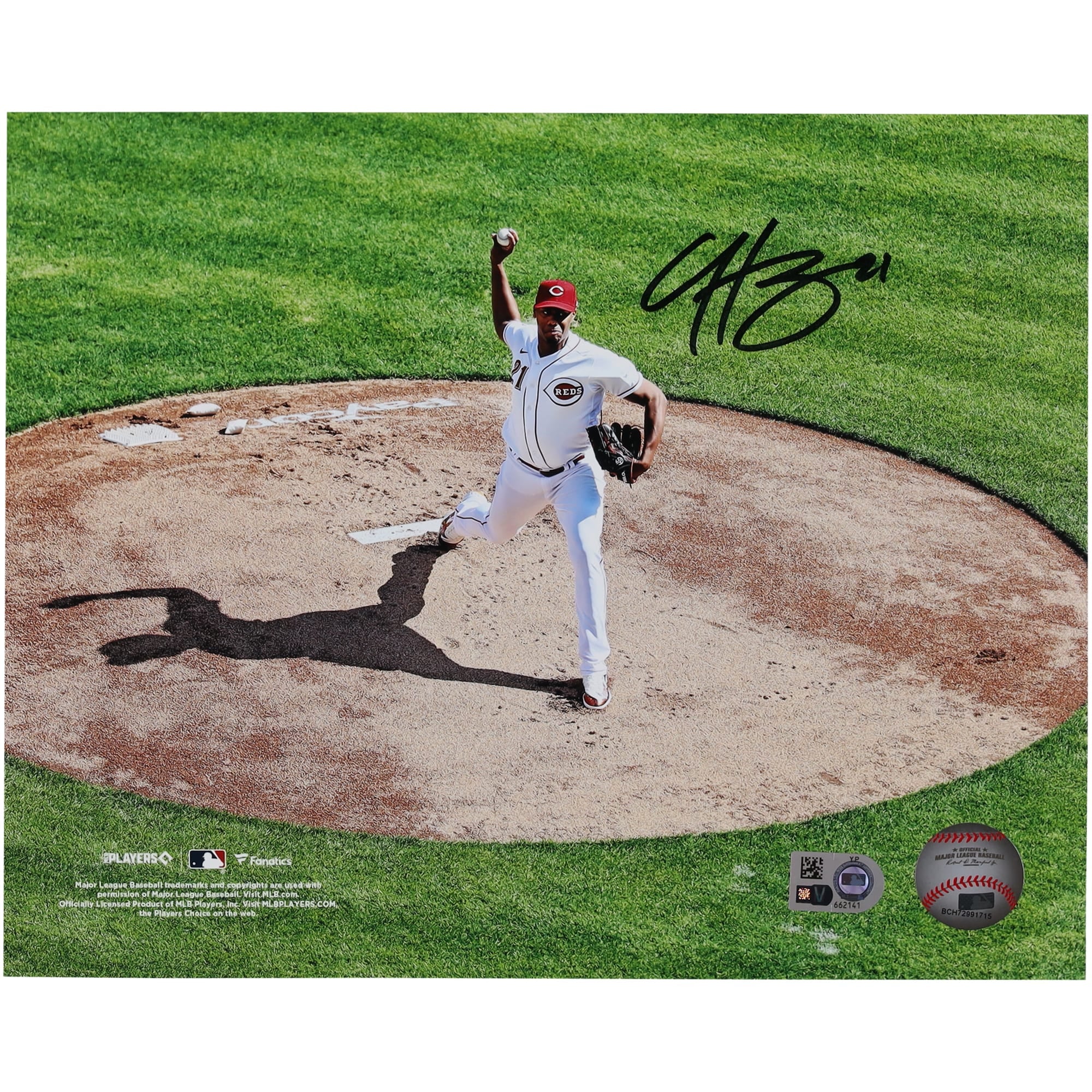 Hunter Greene Cincinnati Reds Autographed 8" x 10" First Pitch Opening Day 2023 Photograph