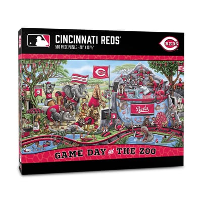 Cincinnati Reds IDNA 10.5" x 28" Game Day at the Zoo 500-Piece Puzzle