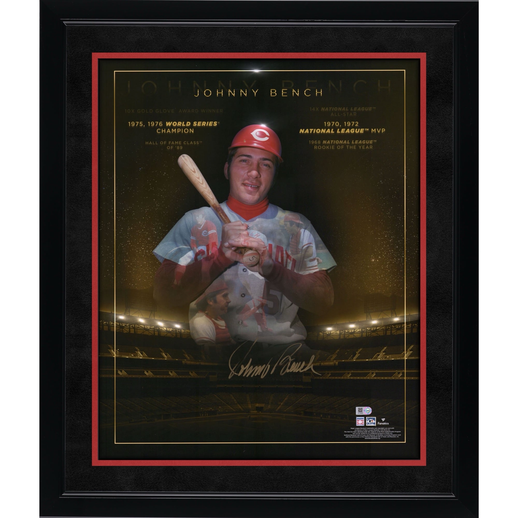 Johnny Bench Cincinnati Reds Autographed 16" x 20" Golden Years Photograph