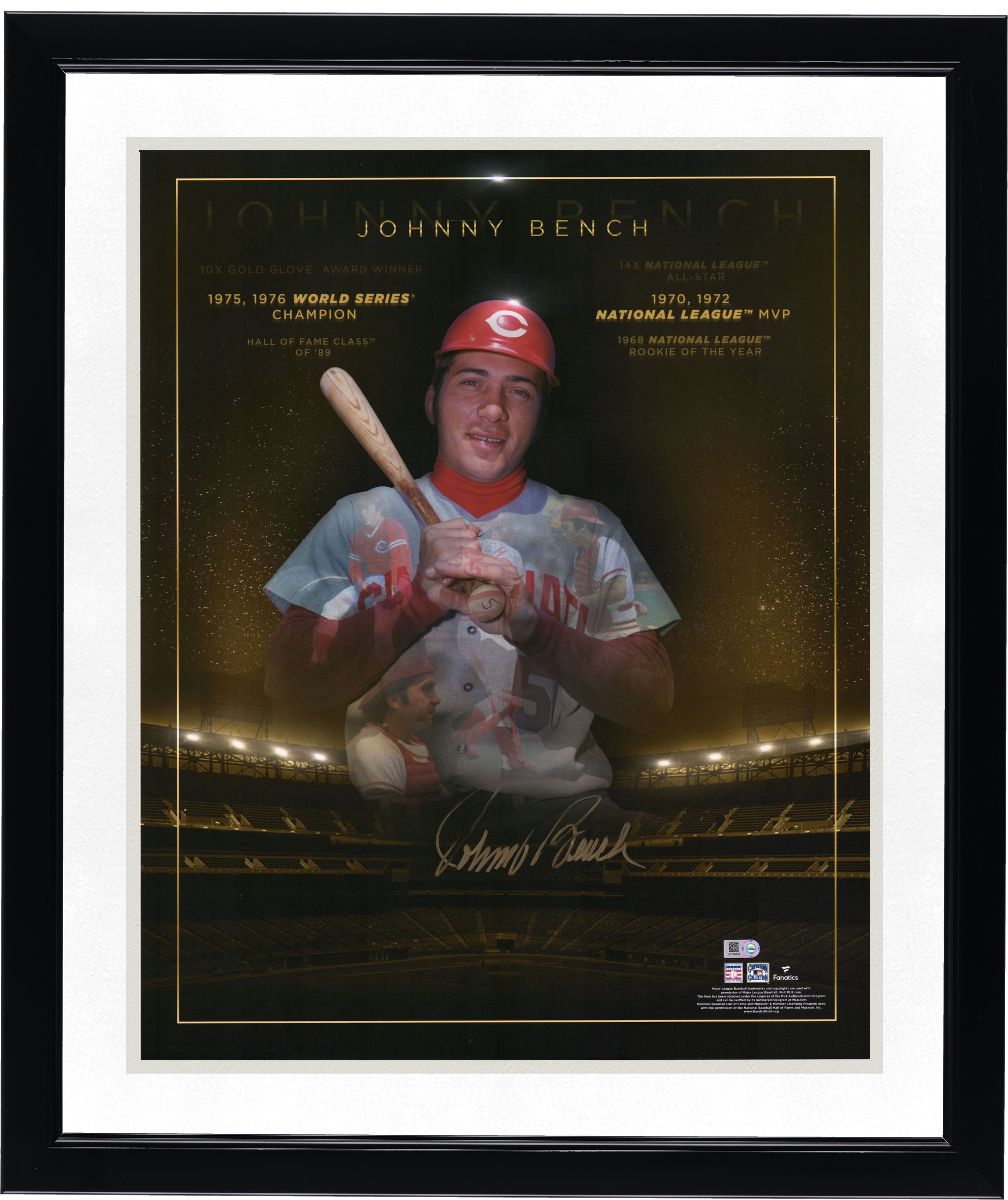 Johnny Bench Cincinnati Reds Autographed 16" x 20" Golden Years Photograph