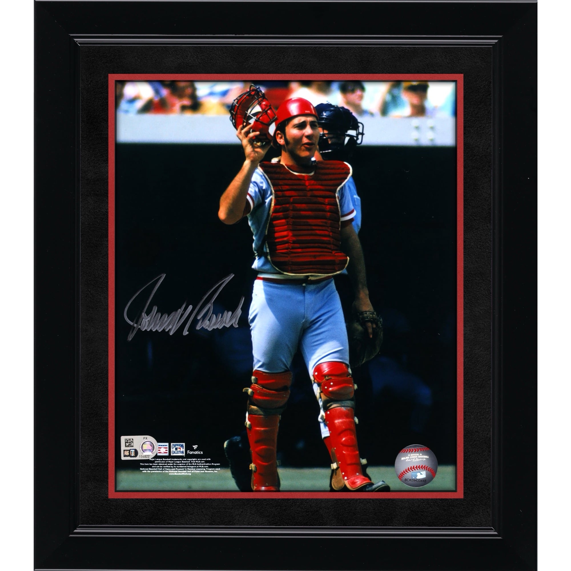 Johnny Bench Cincinnati Reds Autographed 8" x 10" In Catchers Gear Photograph