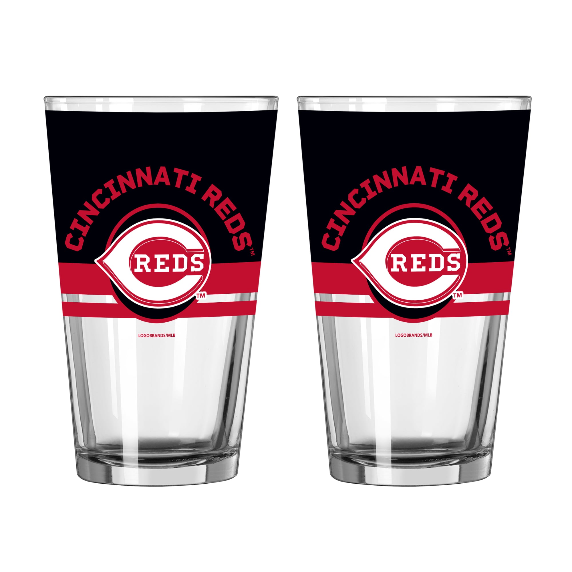 Ensemble de deux verres à bière Horizon de 473 ml (16 oz) Logo Brands Cincinnati Reds