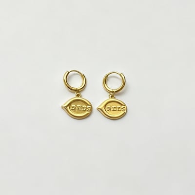 Cincinnati Reds LUV AJ  Logo Charm Huggie Earrings 
