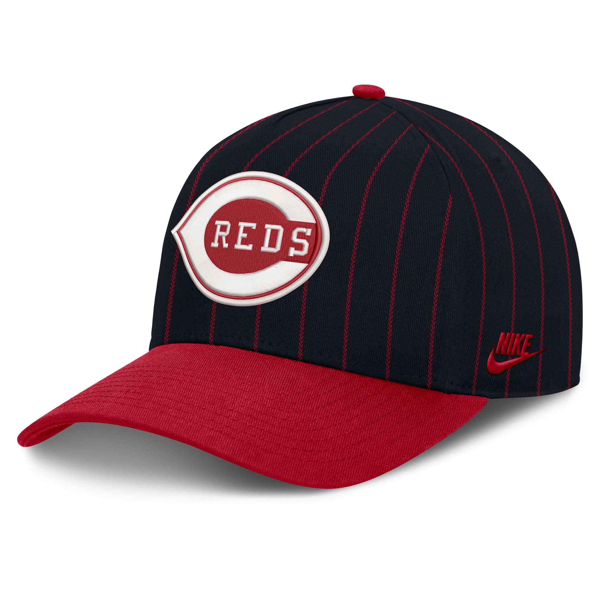 Casquette ajustable Nike noire et rouge Cincinnati Reds Cooperstown Rise pour homme
