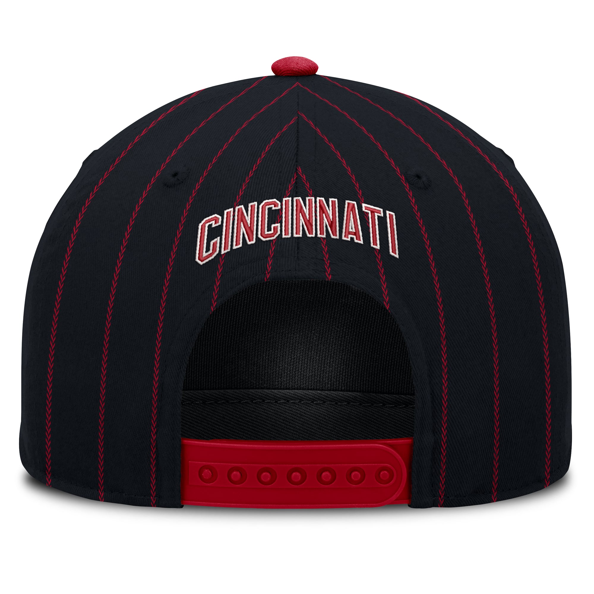 Casquette ajustable Nike noire et rouge Cincinnati Reds Cooperstown Rise pour homme