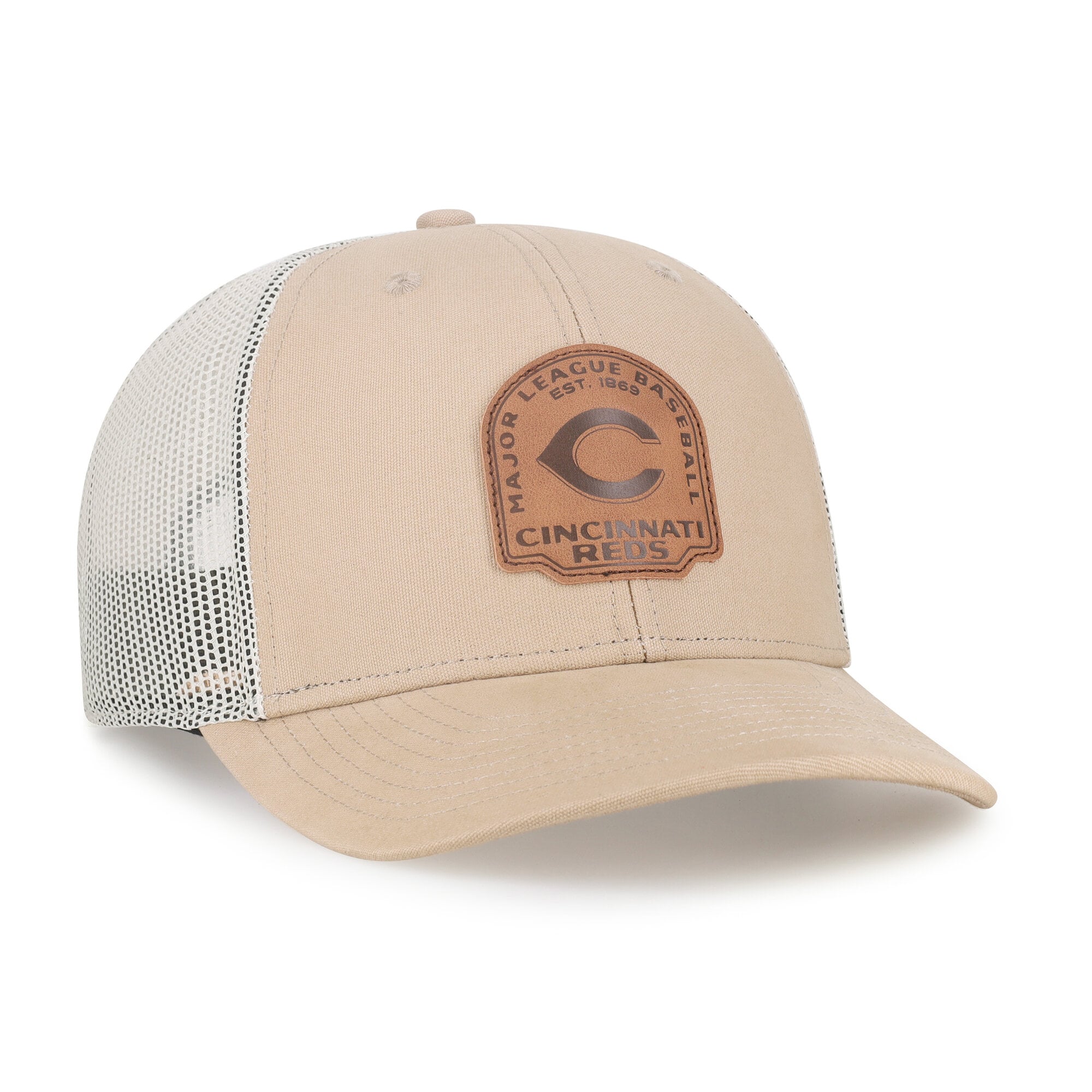 Casquette trucker snapback kaki Cincinnati Reds « 47 » pour homme
