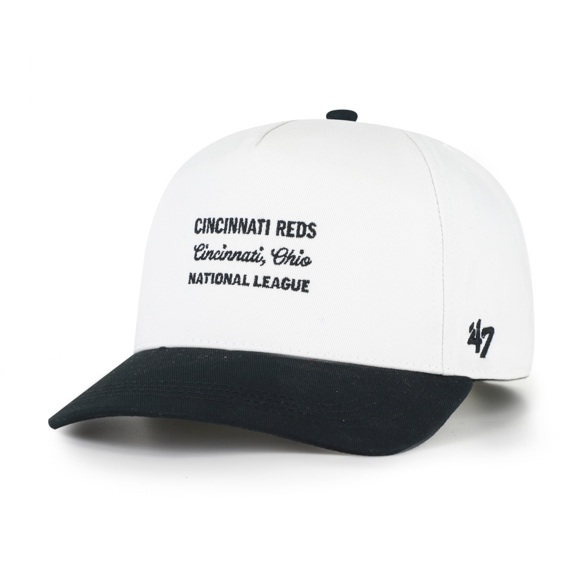 Men's '47 White/Black Cincinnati Reds Contemporary Two-Tone Hitch Adjustable Hat