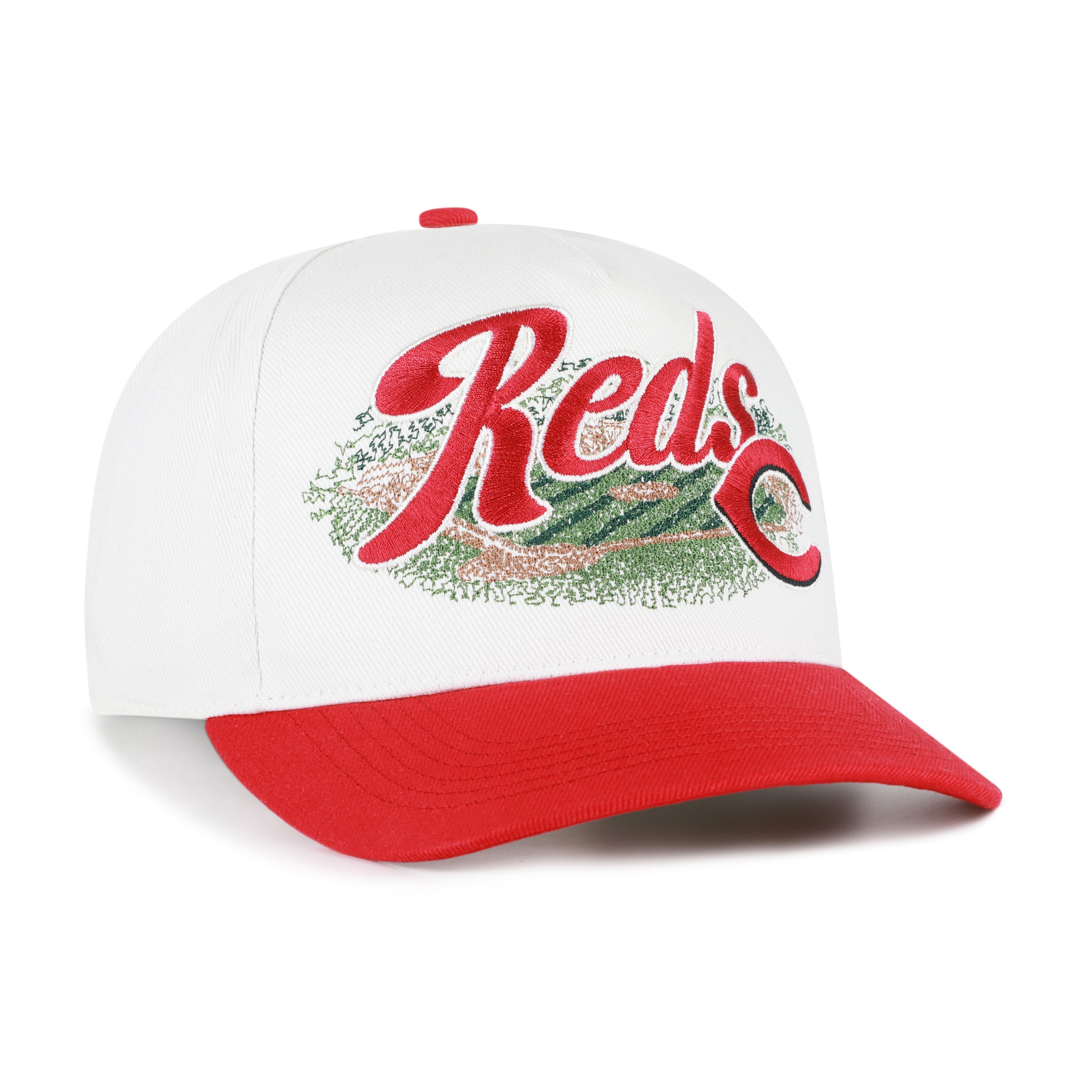 Men's '47 White/Red Cincinnati Reds Enfield Hitch Adjustable Hat