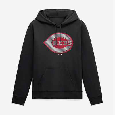 Cincinnati Reds Big & Tall Metallic Mascot Hoodie - Black