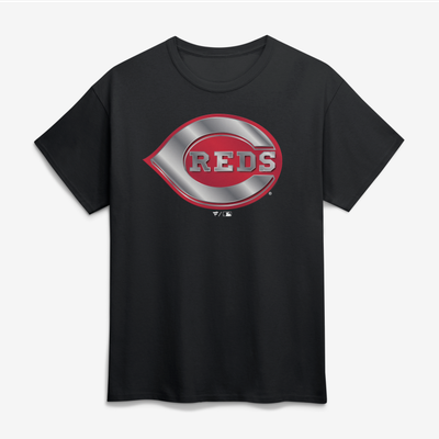 Cincinnati Reds Big & Tall Metallic Mascot T-Shirt - Black