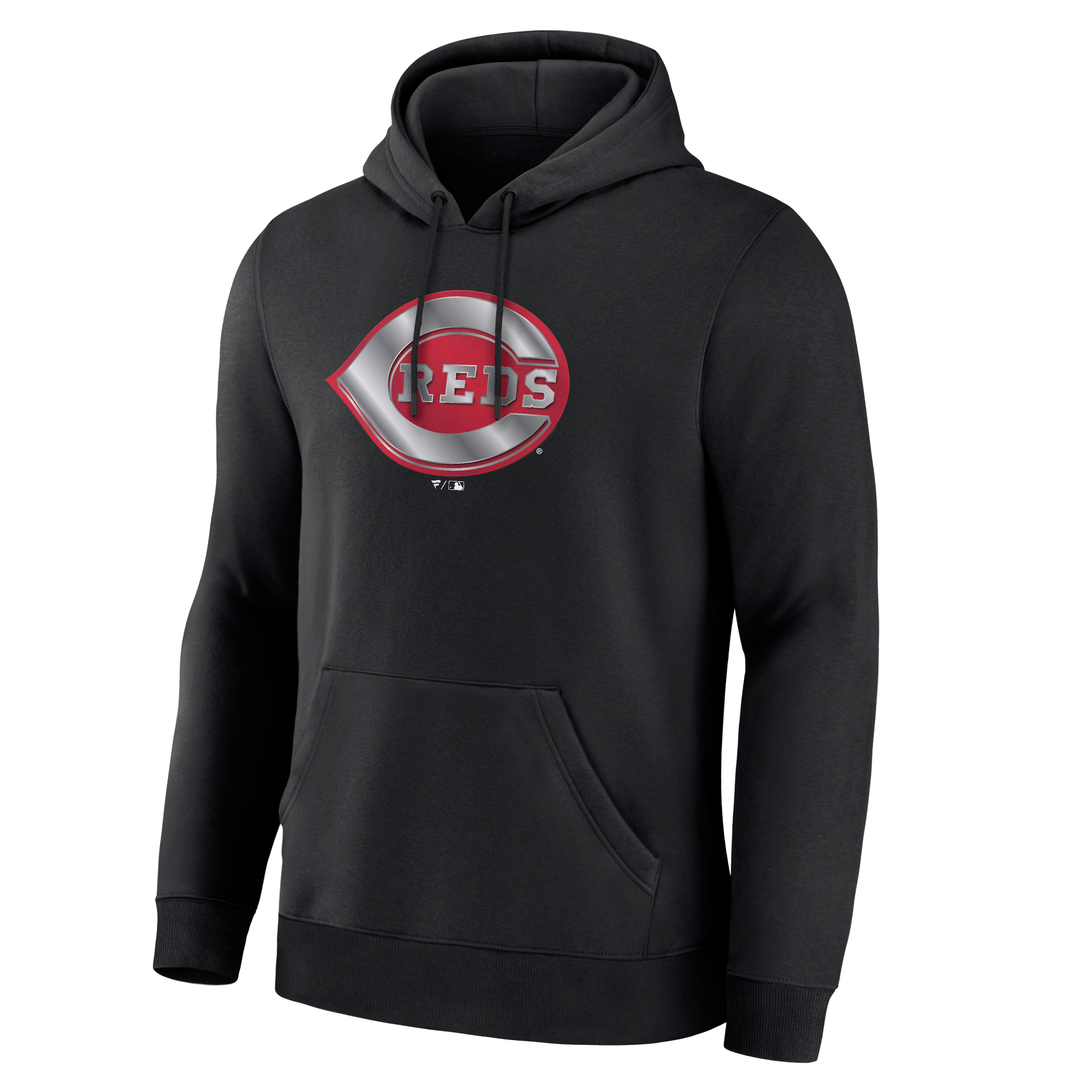 Sweat à capuche noir pour homme avec mascotte métallique des Reds de Cincinnati