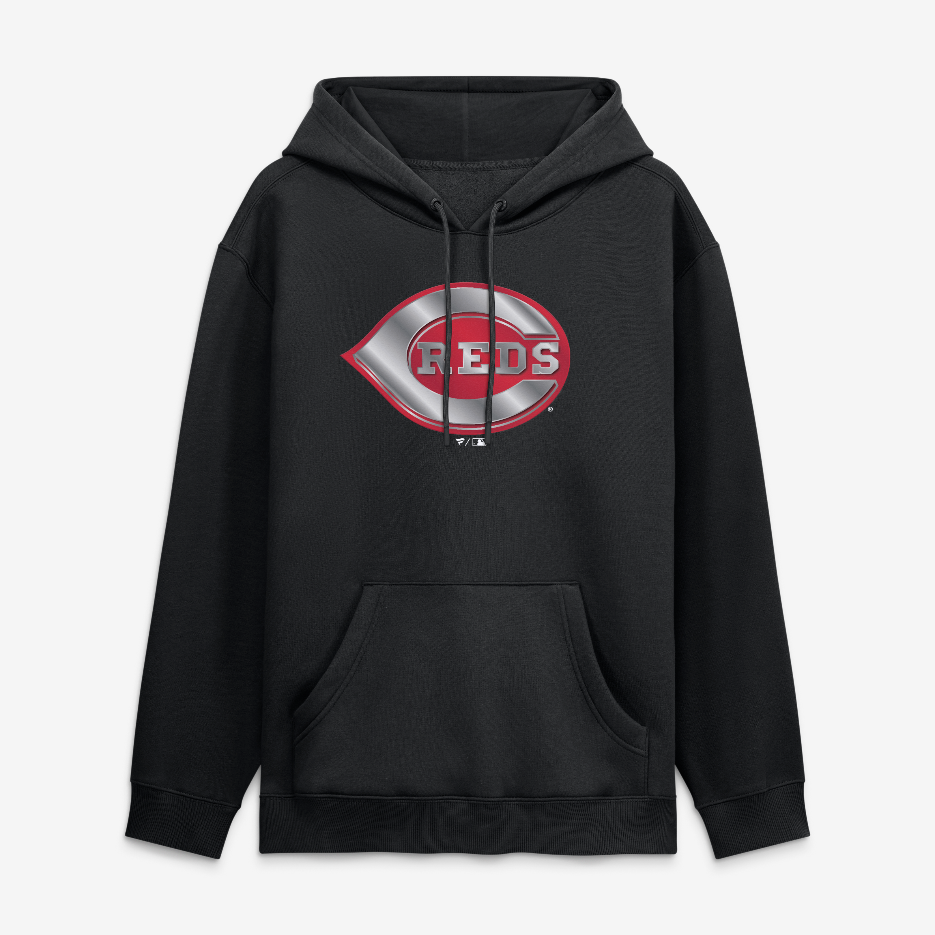 Sweat à capuche noir pour homme avec mascotte métallique des Reds de Cincinnati