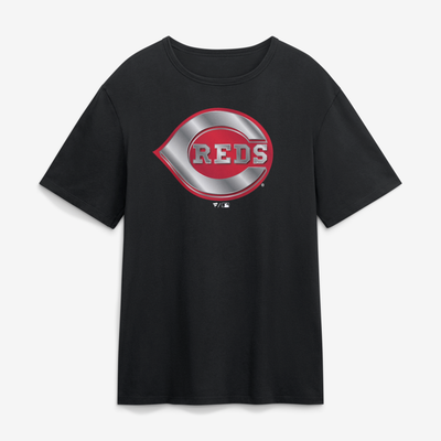 Cincinnati Reds  Metallic Mascot T-Shirt - Black