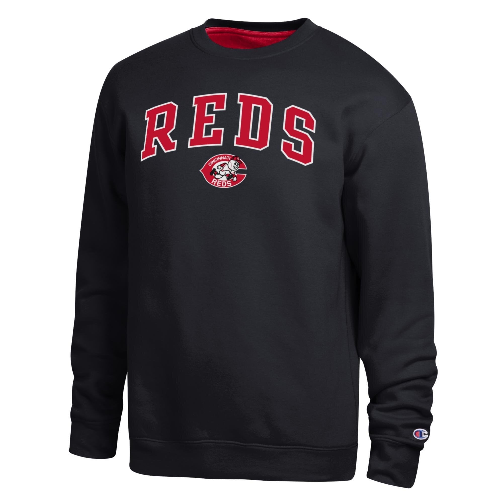 Sweat-shirt polaire noir Champion pour homme, modèle Cincinnati Reds