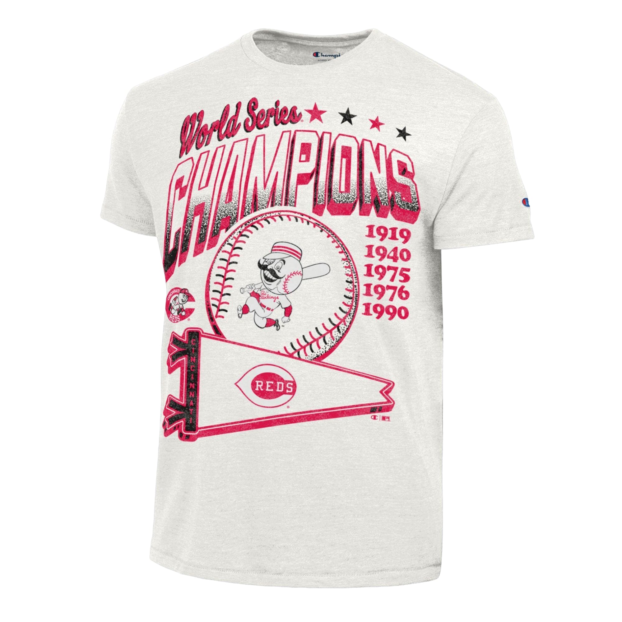 Men's Champion Cream Cincinnati Reds Winning Tradition Cooperstown Collection Tri-Blend T-Shirt