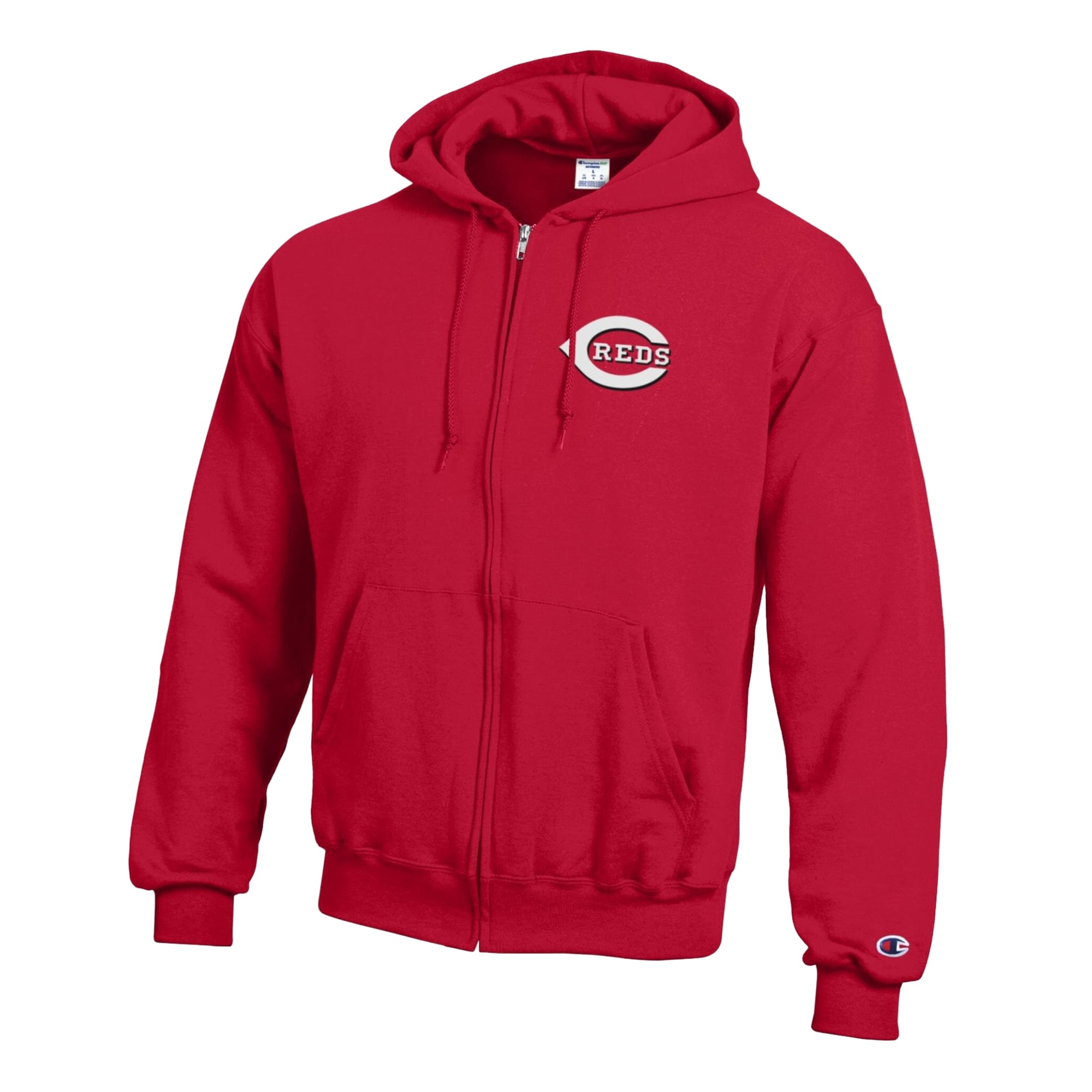 Sweat à capuche zippé Champion rouge Cincinnati Reds Powerblend pour homme