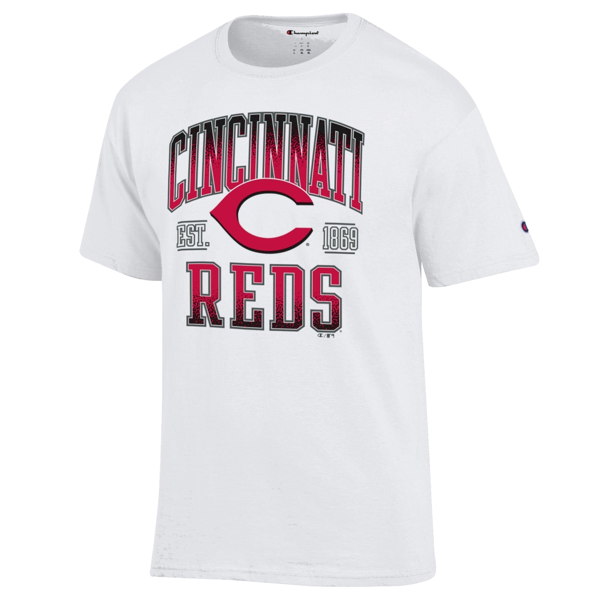 Men's Champion White Cincinnati Reds Team Name T-Shirt