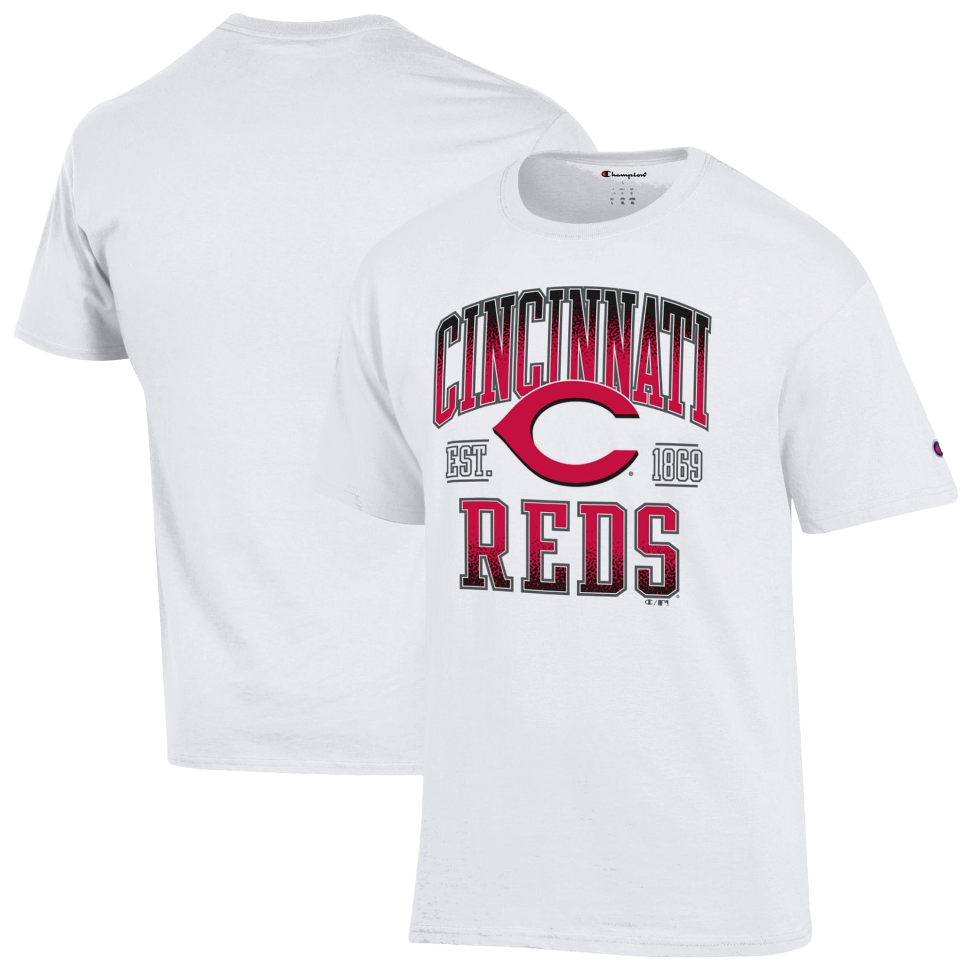 Men's Champion White Cincinnati Reds Team Name T-Shirt