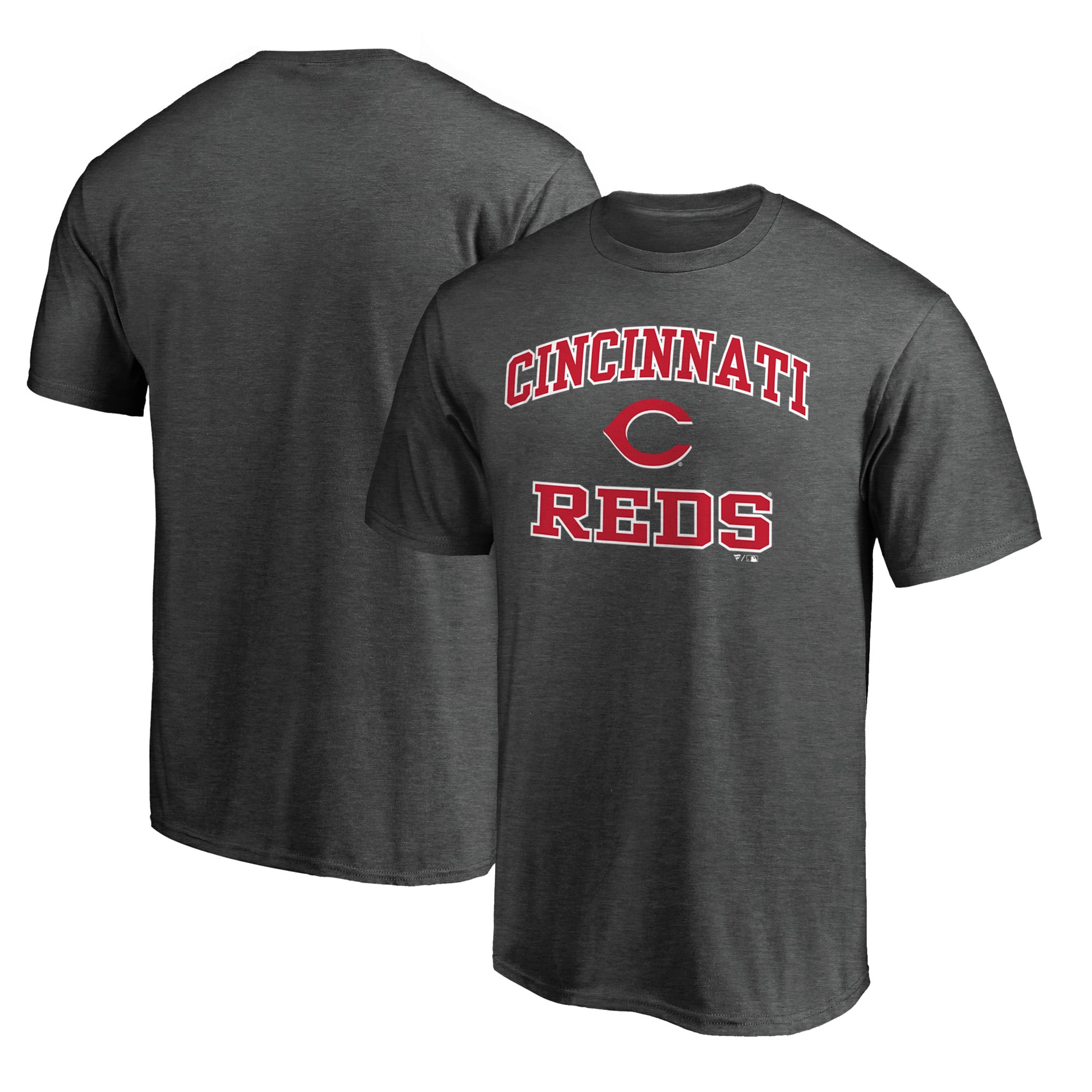 Men's  Charcoal Cincinnati Reds Heart & Soul T-Shirt