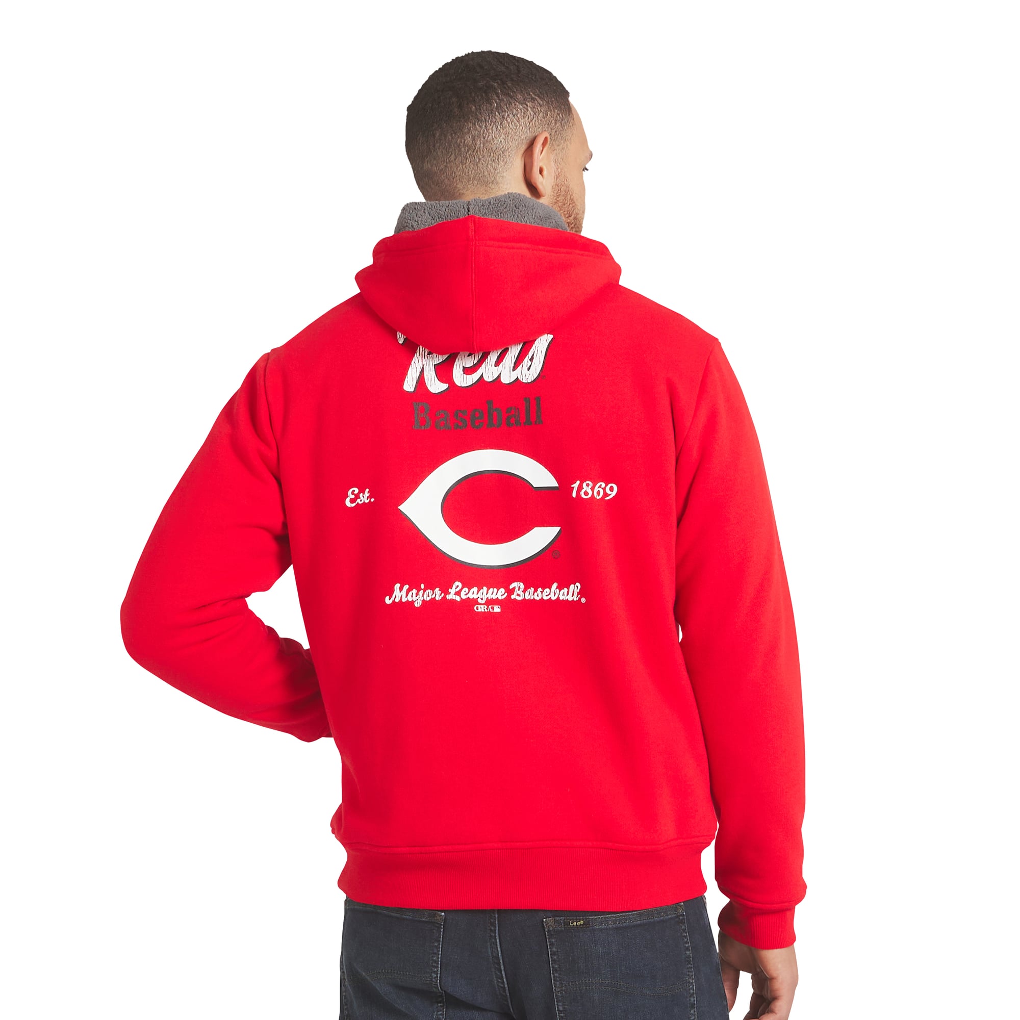 Men's Darius Rucker Collection by Fanatics Red/Gray Cincinnati Reds Sherpa Lined Full-Zip Sweatshirt