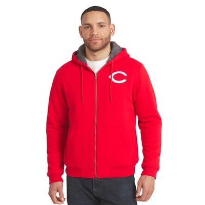 Cincinnati Reds Darius Rucker Collection by Fanatics Sherpa Lined Full-Zip Sweatshirt - Red/Gray