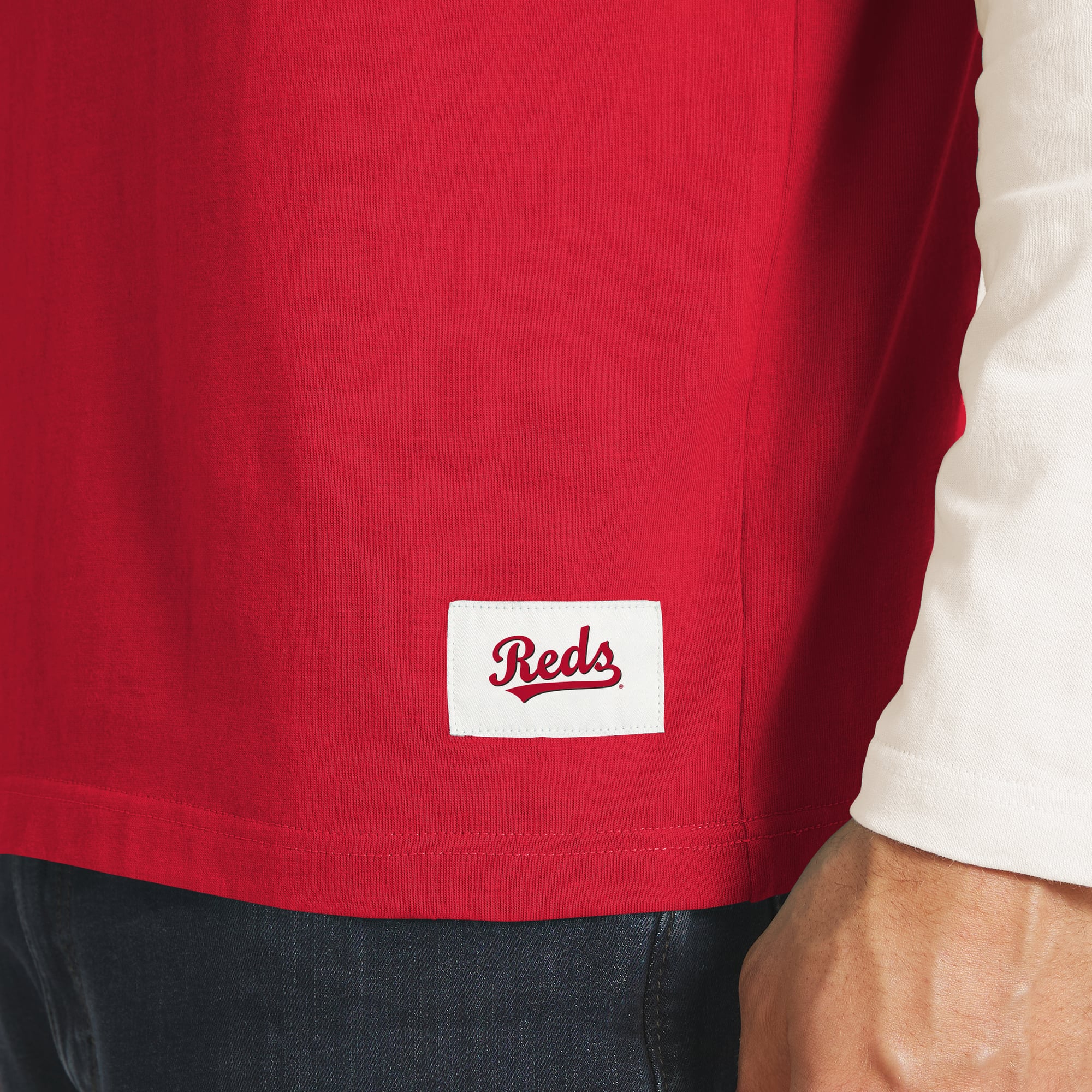 T-shirt à manches longues Henley rouge et blanc Cincinnati Reds de la collection Darius Rucker pour homme par Fanatics