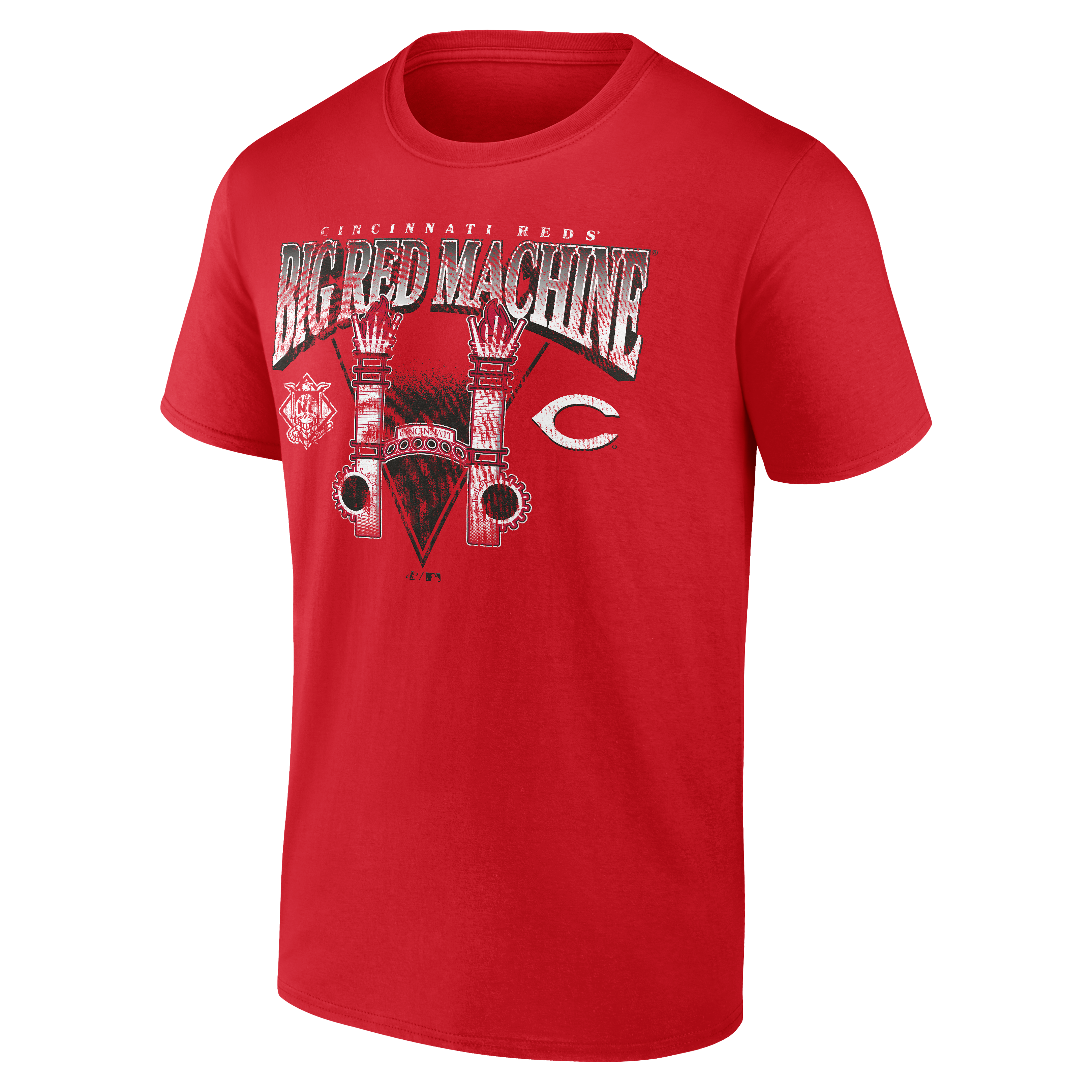 Men's Logo Athletic Red Cincinnati Reds Slogan T-Shirt