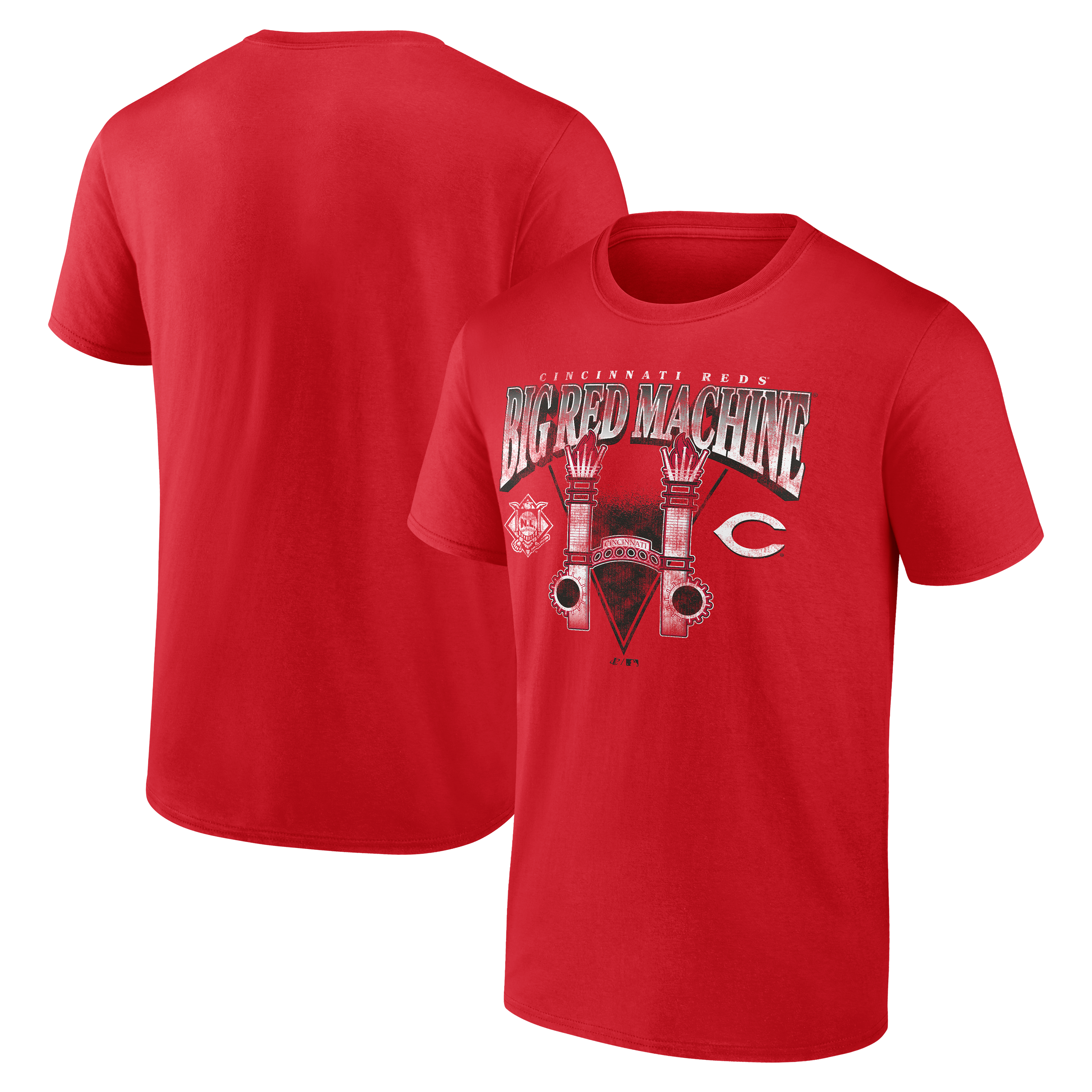 Men's Logo Athletic Red Cincinnati Reds Slogan T-Shirt