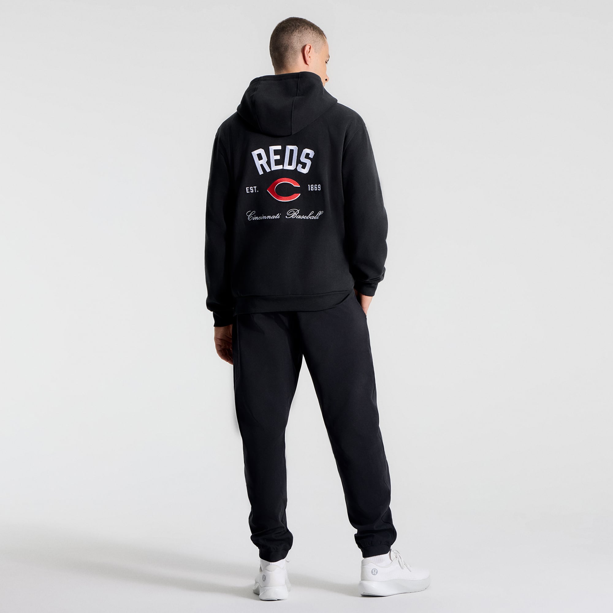 Sweat à capuche Steady State noir des Reds de Cincinnati lululemon pour homme