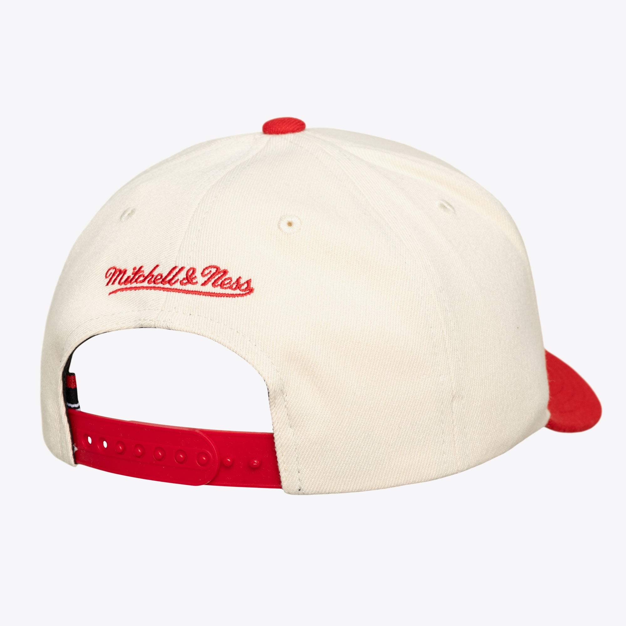 Men's Mitchell & Ness  Cream/Red Cincinnati Reds Flawless Stretch-Snapback Hat