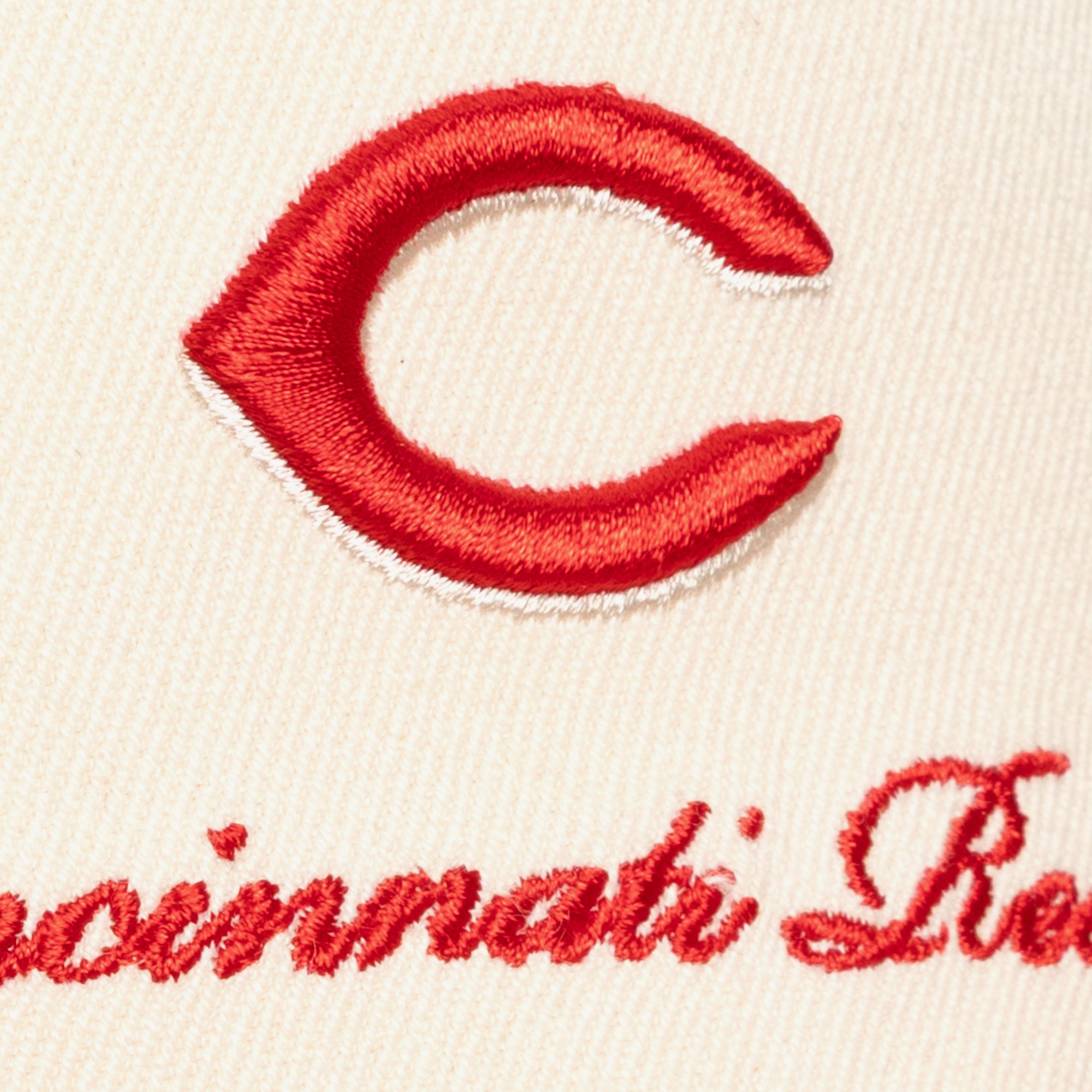 Men's Mitchell & Ness  Cream/Red Cincinnati Reds Flawless Stretch-Snapback Hat