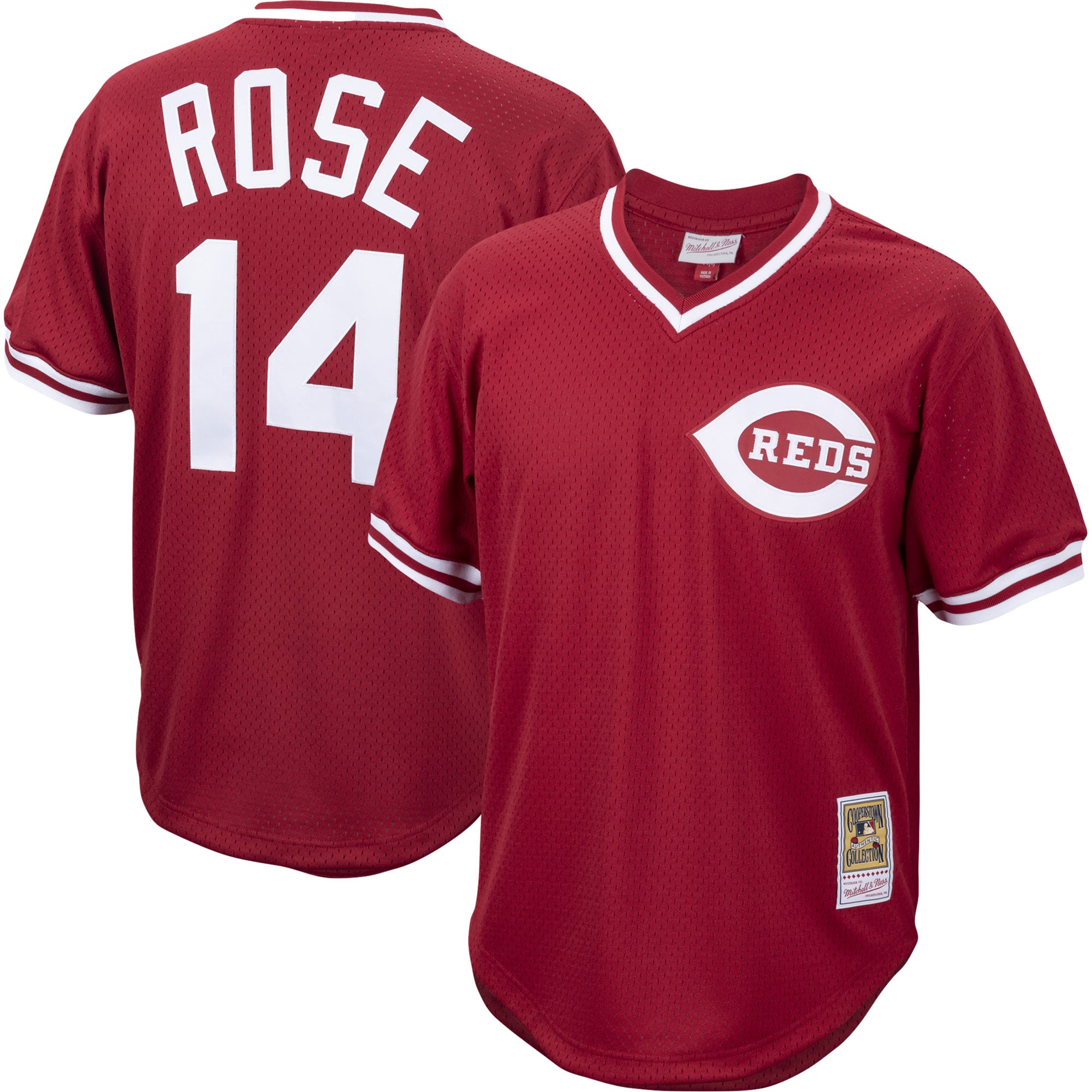 thumbnail interactive-video image 1 of Eric Davis Cincinnati Reds Cooperstown Throwback Jersey – Majestic, Men's Red 1 of 3