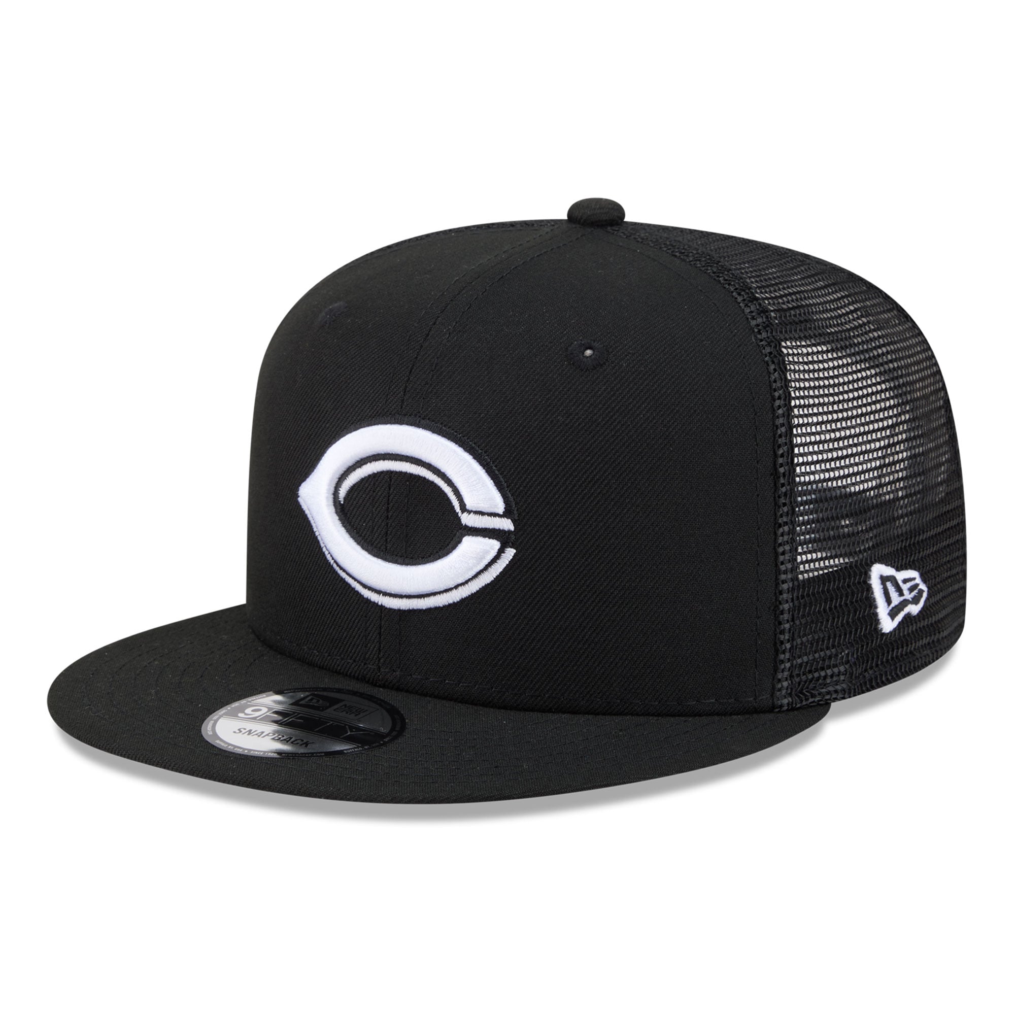 Casquette trucker ajustable New Era 9FIFTY noire pour homme, aux couleurs des Reds de Cincinnati
