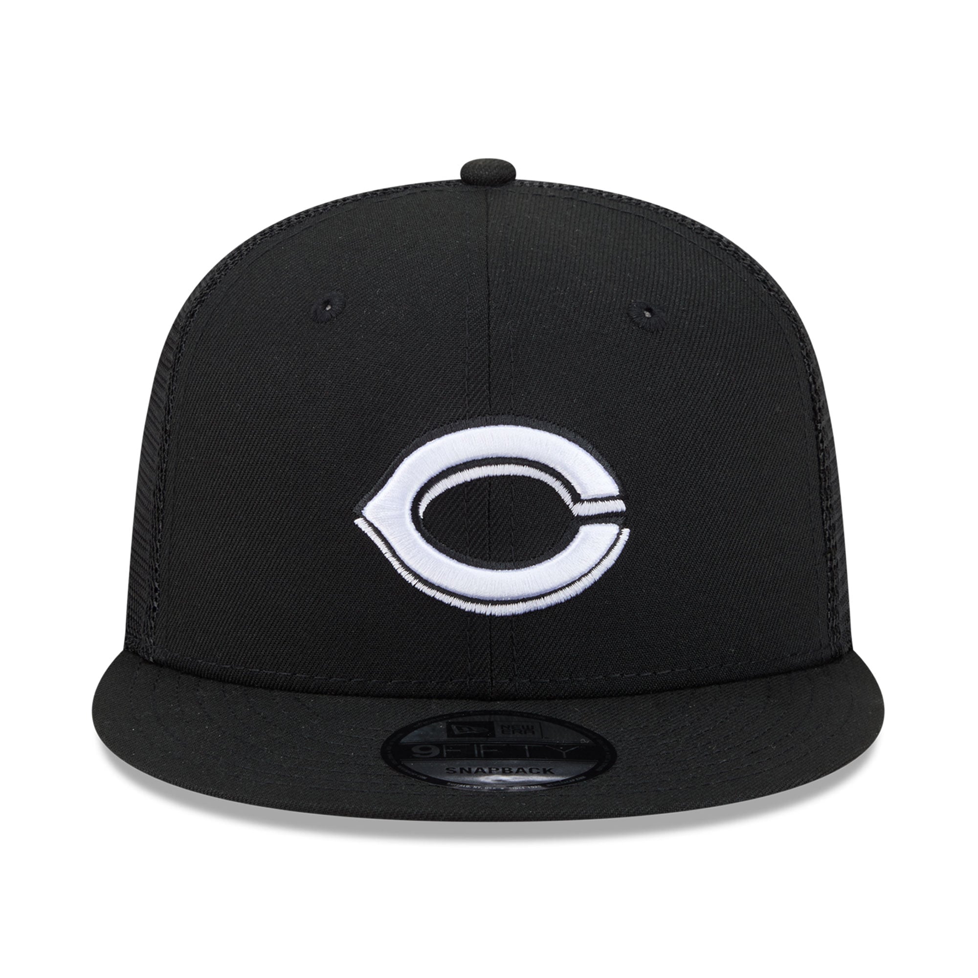 Casquette trucker ajustable New Era 9FIFTY noire pour homme, aux couleurs des Reds de Cincinnati