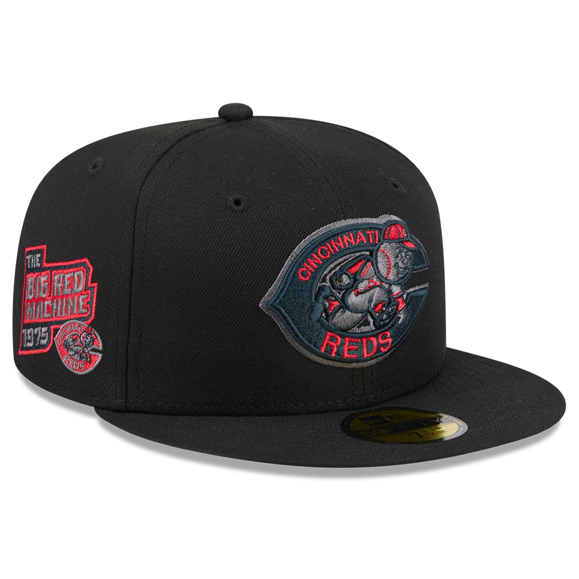Casquette ajustée New Era 59FIFTY pour homme, noire, aux couleurs des Reds de Cincinnati