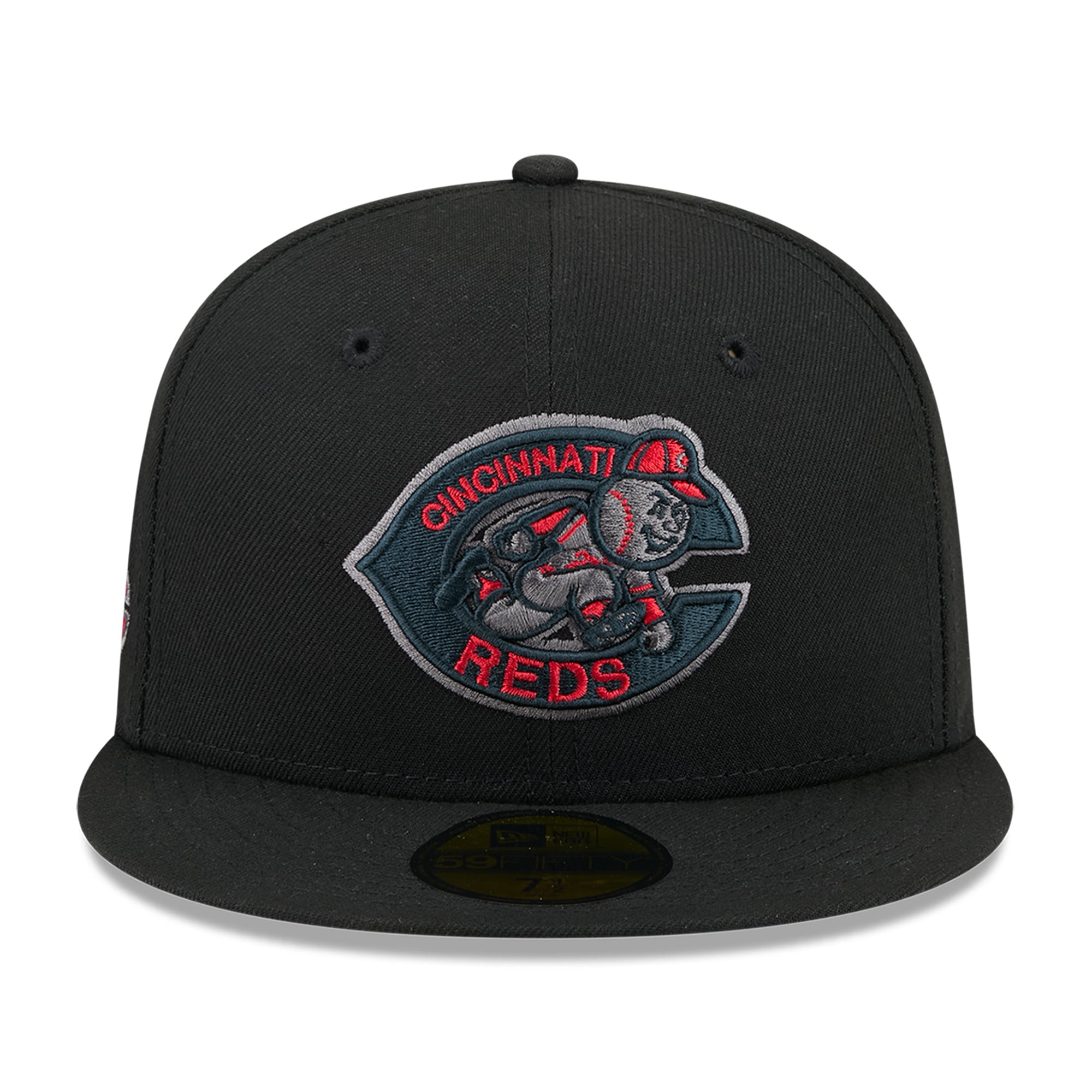 Casquette ajustée New Era 59FIFTY pour homme, noire, aux couleurs des Reds de Cincinnati