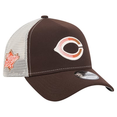 Cincinnati Reds New Era Pumpkin Spice 9FORTY A-Frame Adjustable Trucker Hat - Brown