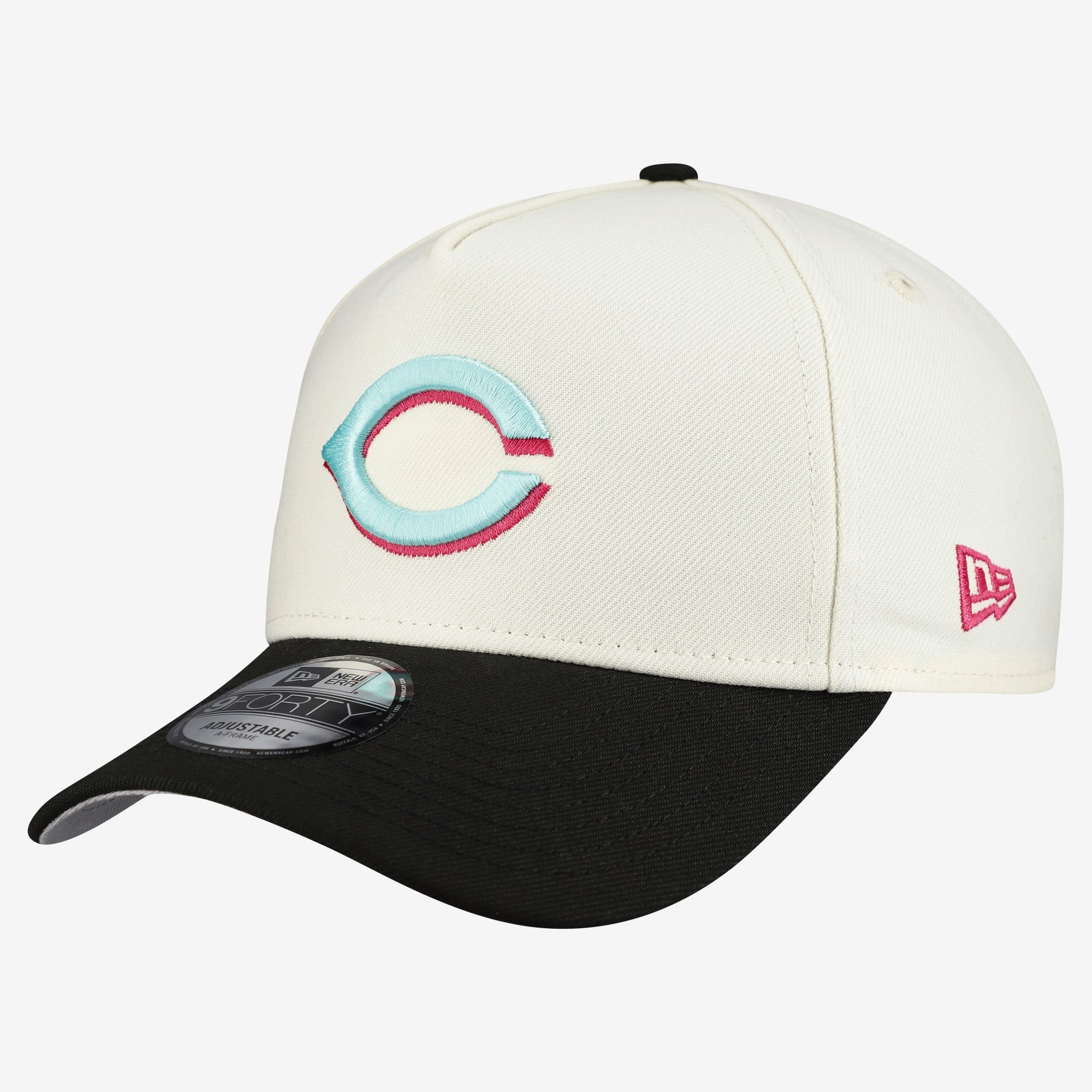 Men's New Era Cream Cincinnati Reds Stadium Chrome 9FORTY A-Frame Adjustable Hat
