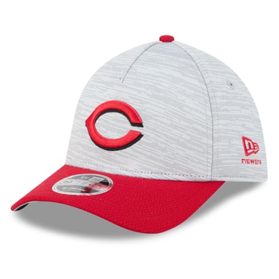  Cincinnati Reds New Era Men's Tech 39THIRTY A-Frame Flex Hat - Gray/Red