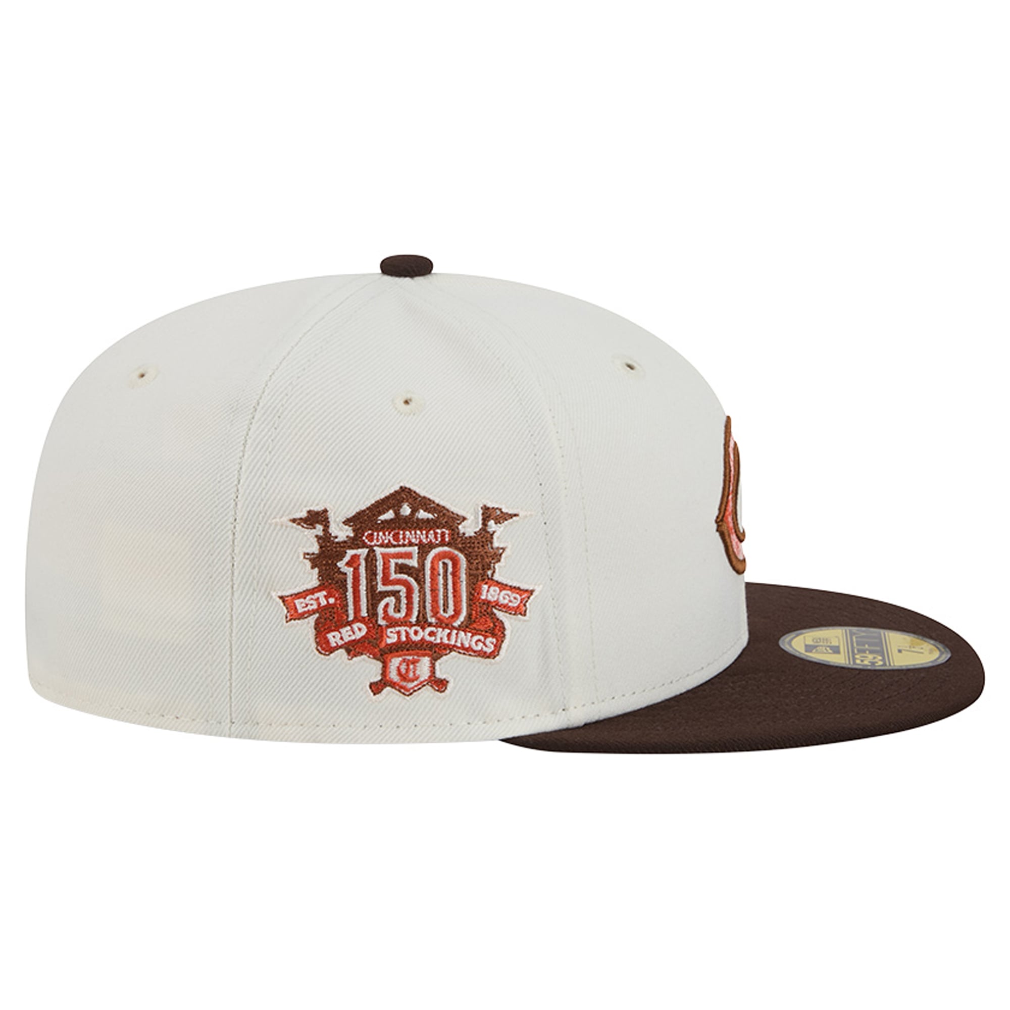 Men's New Era Natural/Brown Cincinnati Reds Pumpkin Spice 59FIFTY Fitted Hat