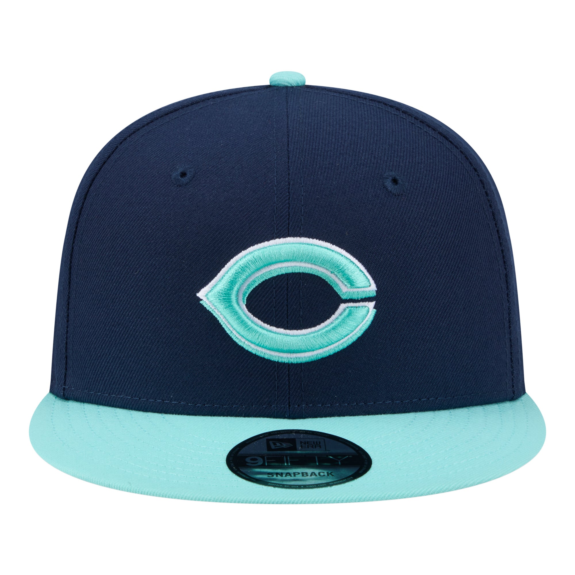 Casquette snapback New Era 9FIFTY pour homme, coloris bleu marine/turquoise, Cincinnati Reds.