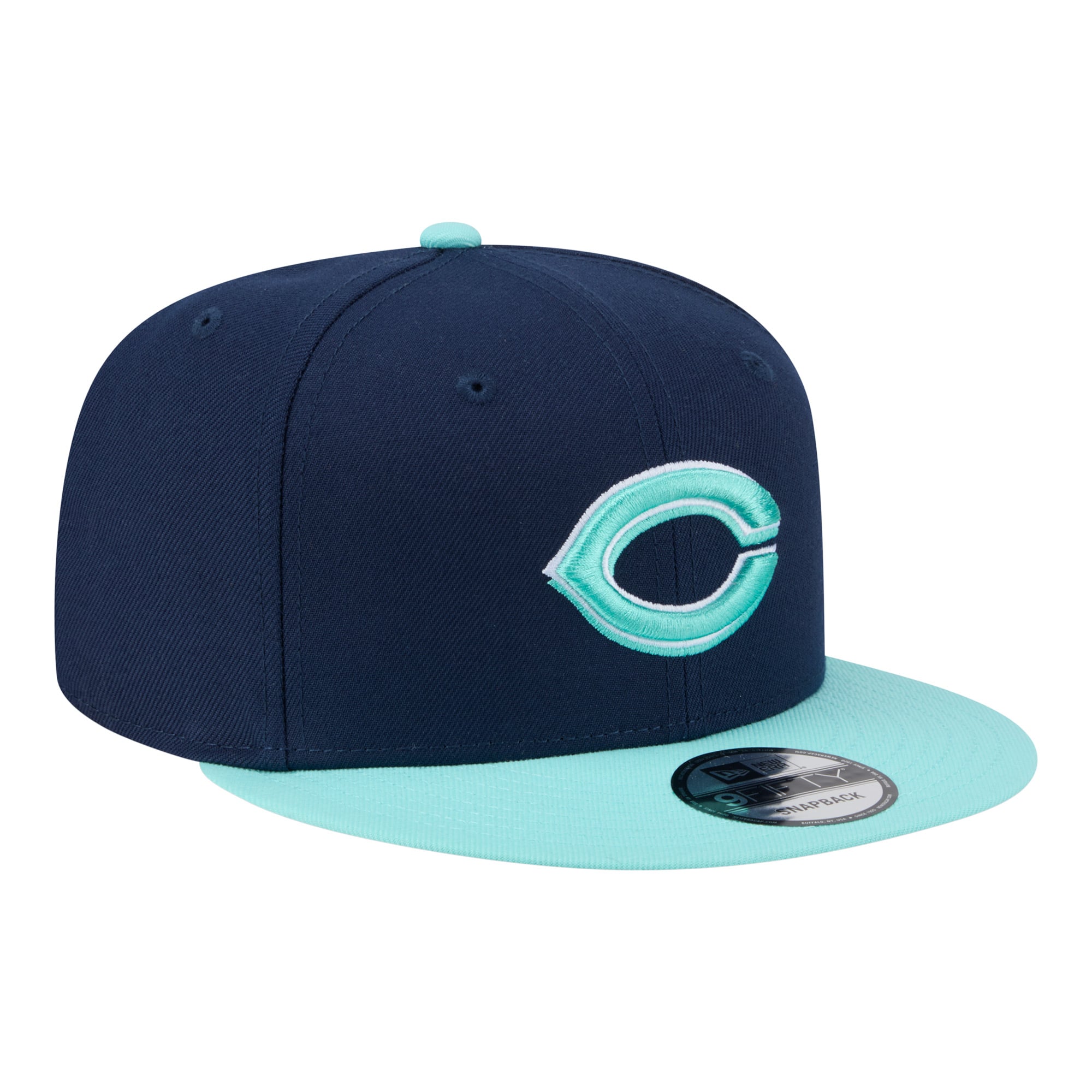 Casquette snapback New Era 9FIFTY pour homme, coloris bleu marine/turquoise, Cincinnati Reds.
