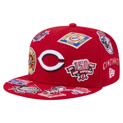  Cincinnati Reds New Era All Over 59FIFTY Fitted Hat - Red