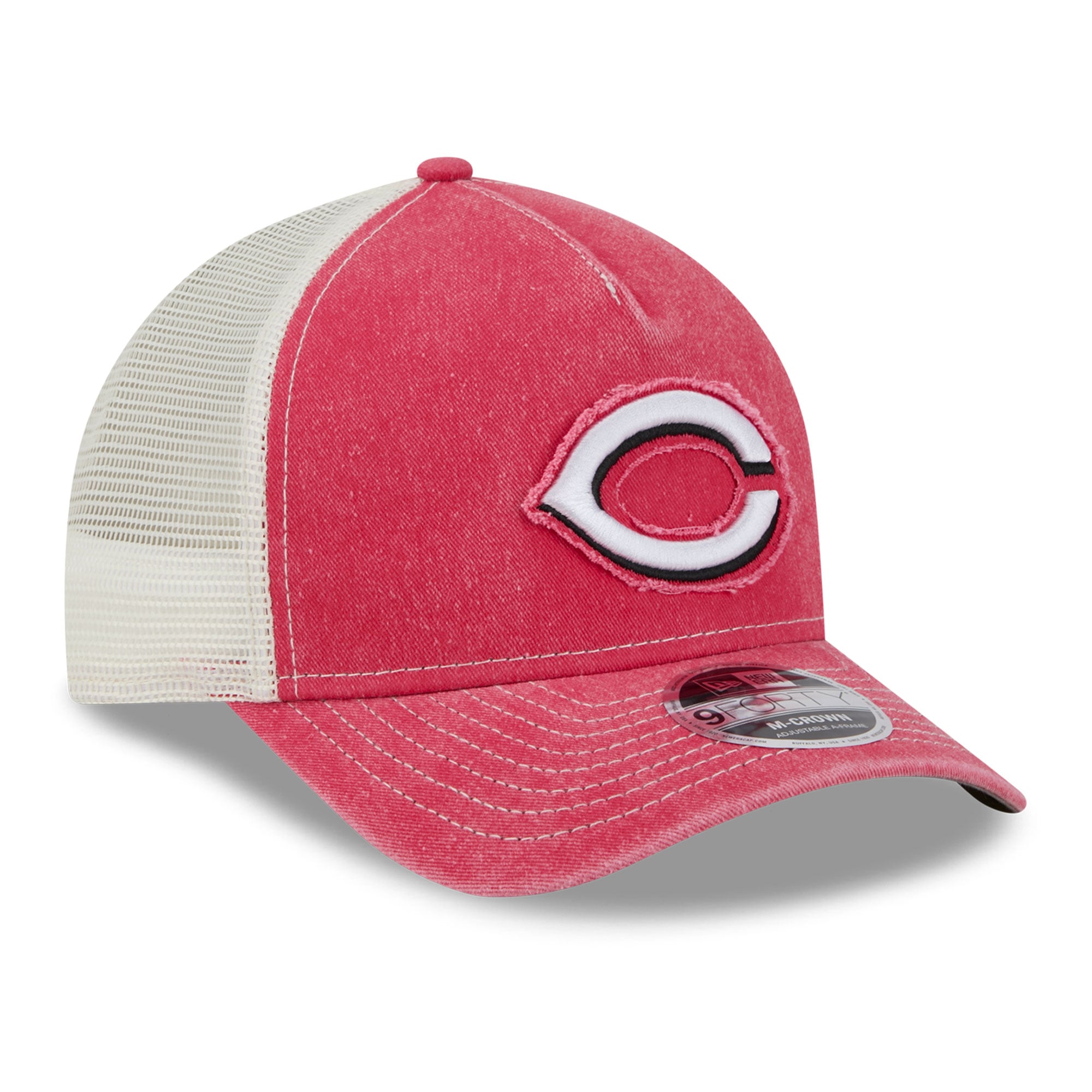 Casquette trucker ajustable New Era rouge Cincinnati Reds 9FORTY pour homme