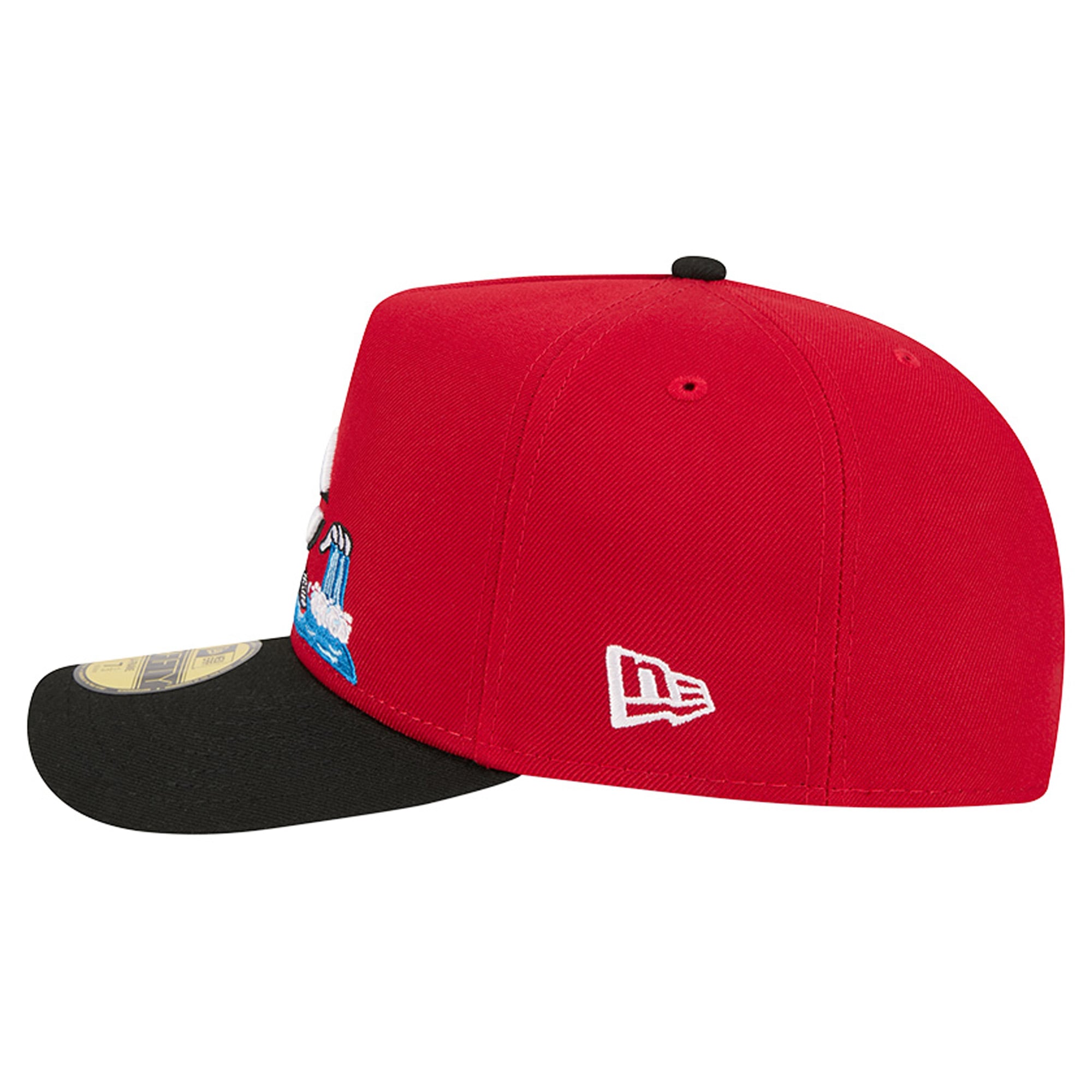 Men's New Era Red/Black Cincinnati Reds Cartoon A-Frame 59FIFTY Fitted Hat