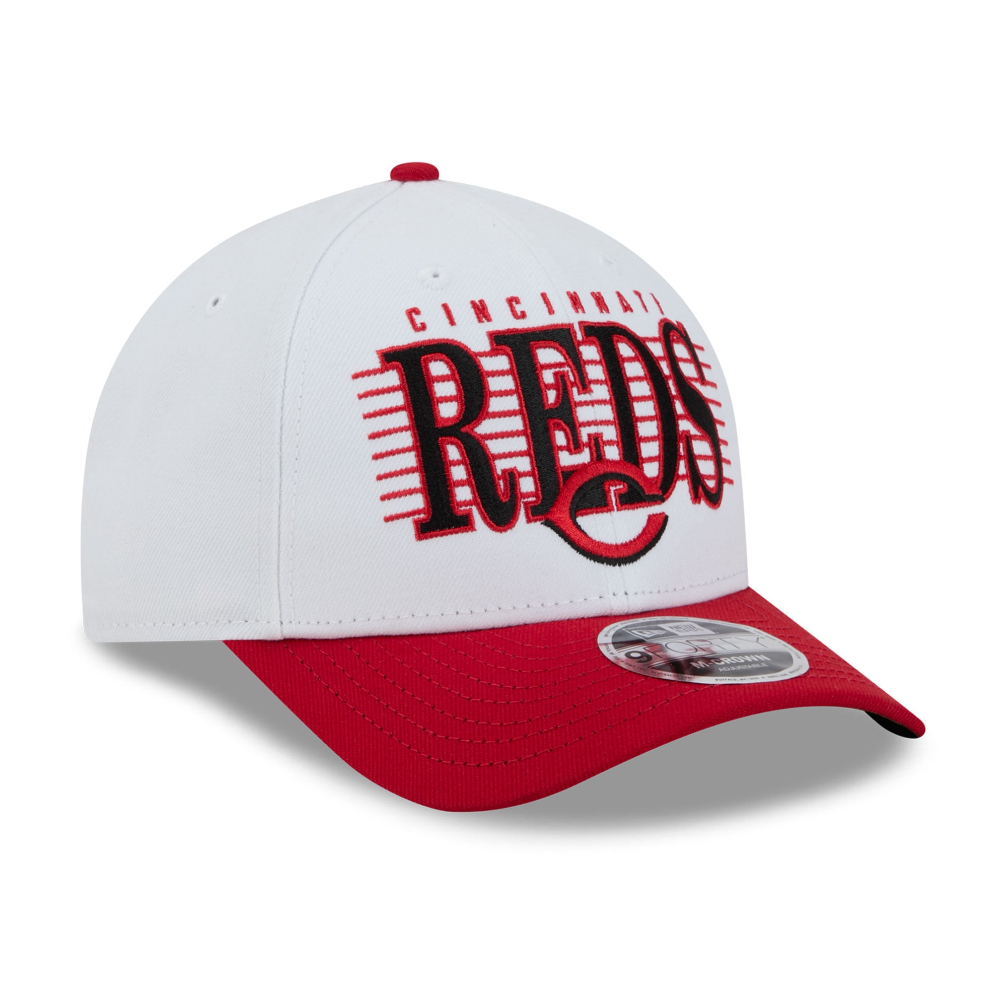 Casquette ajustable New Era blanche et rouge Cincinnati Reds Loyal 9FORTY M-Crown pour homme