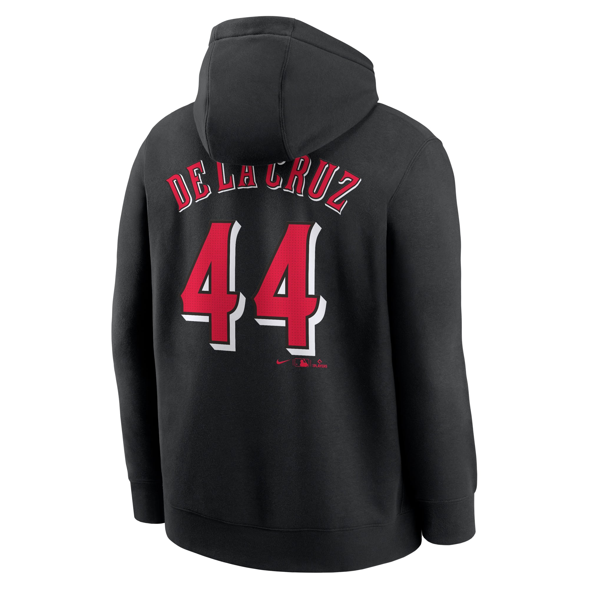 Sweat à capuche Nike Elly de La Cruz noir pour homme, avec nom et numéro du joueur des Reds Cincinnati
