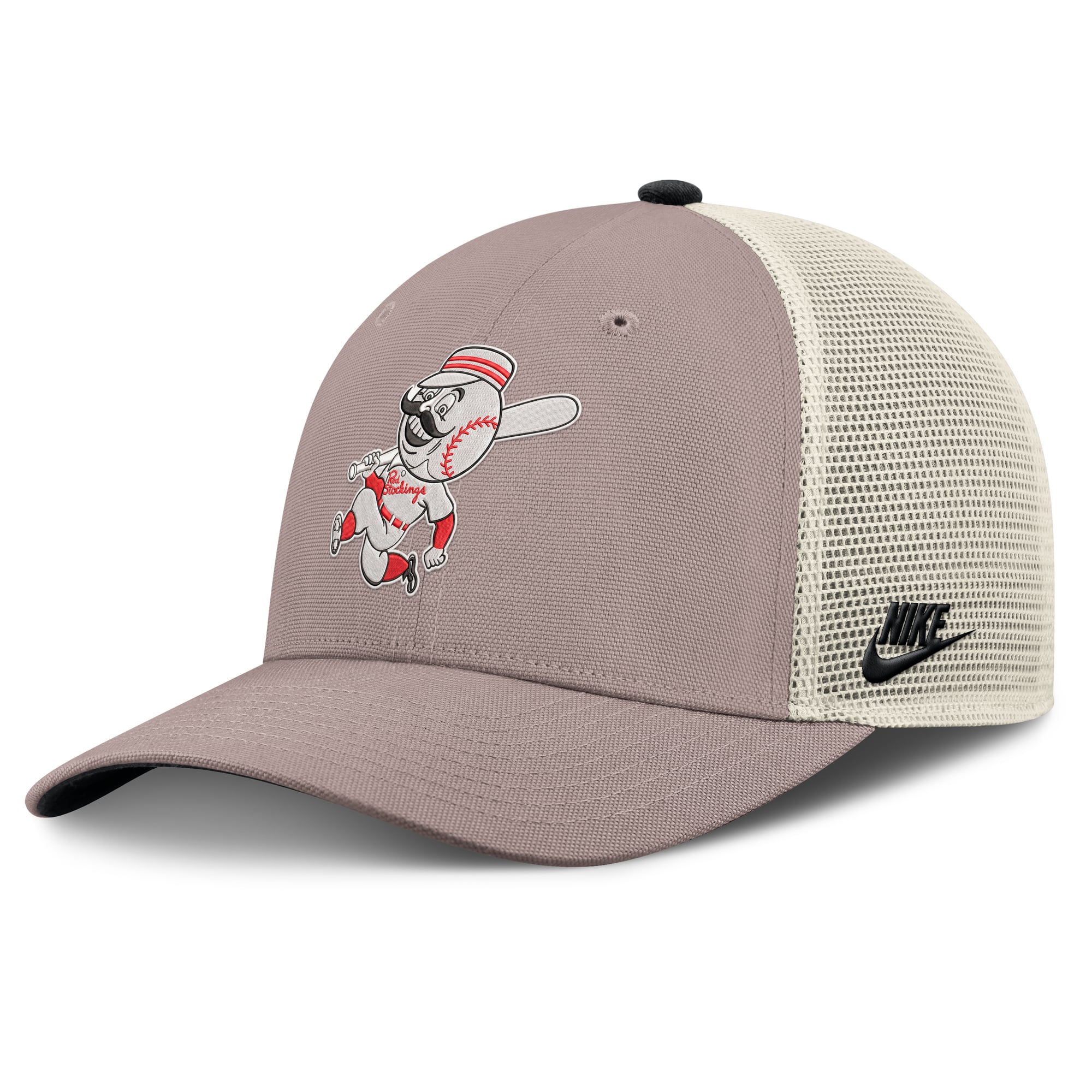 Casquette trucker ajustable Nike kaki Cincinnati Reds Cooperstown Rise pour homme
